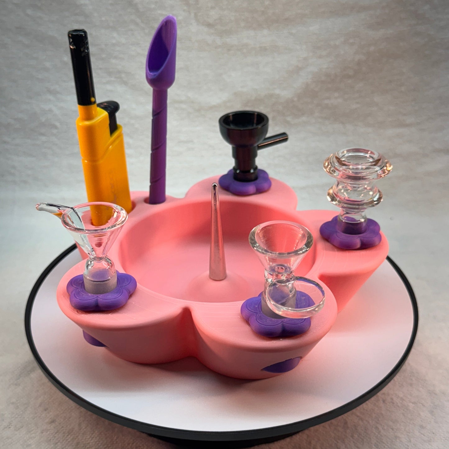 Flower Debowler Ashtray with Metal Spike.