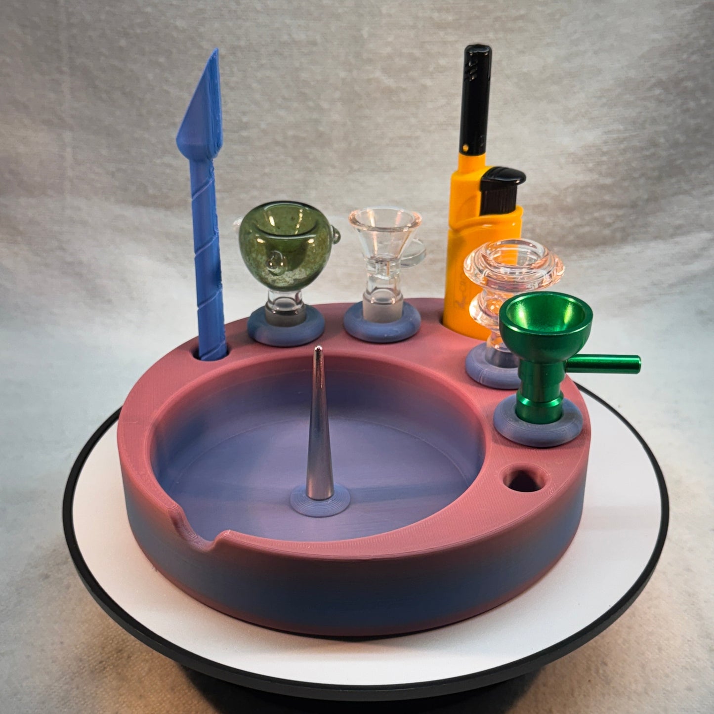 Debowler Ashtray with with holder for Glass, Lighter,