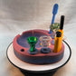 Debowler Ashtray with with holder for Glass, Lighter,