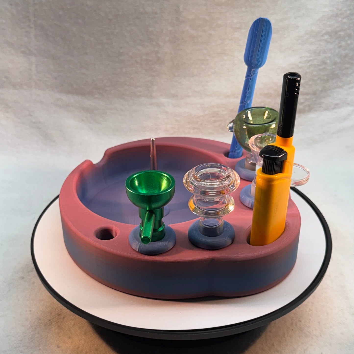 Debowler Ashtray with with holder for Glass, Lighter,