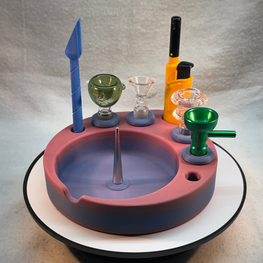 Debowler Ashtray with with holder for Glass, Lighter,