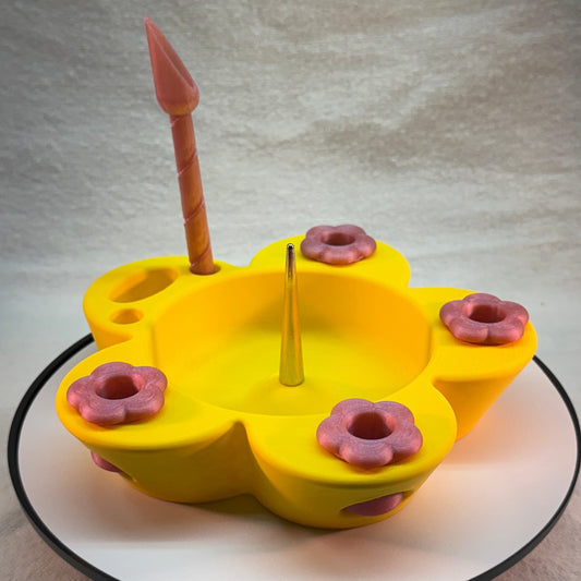 Flower Debowler Ashtray with Metal Spike.
