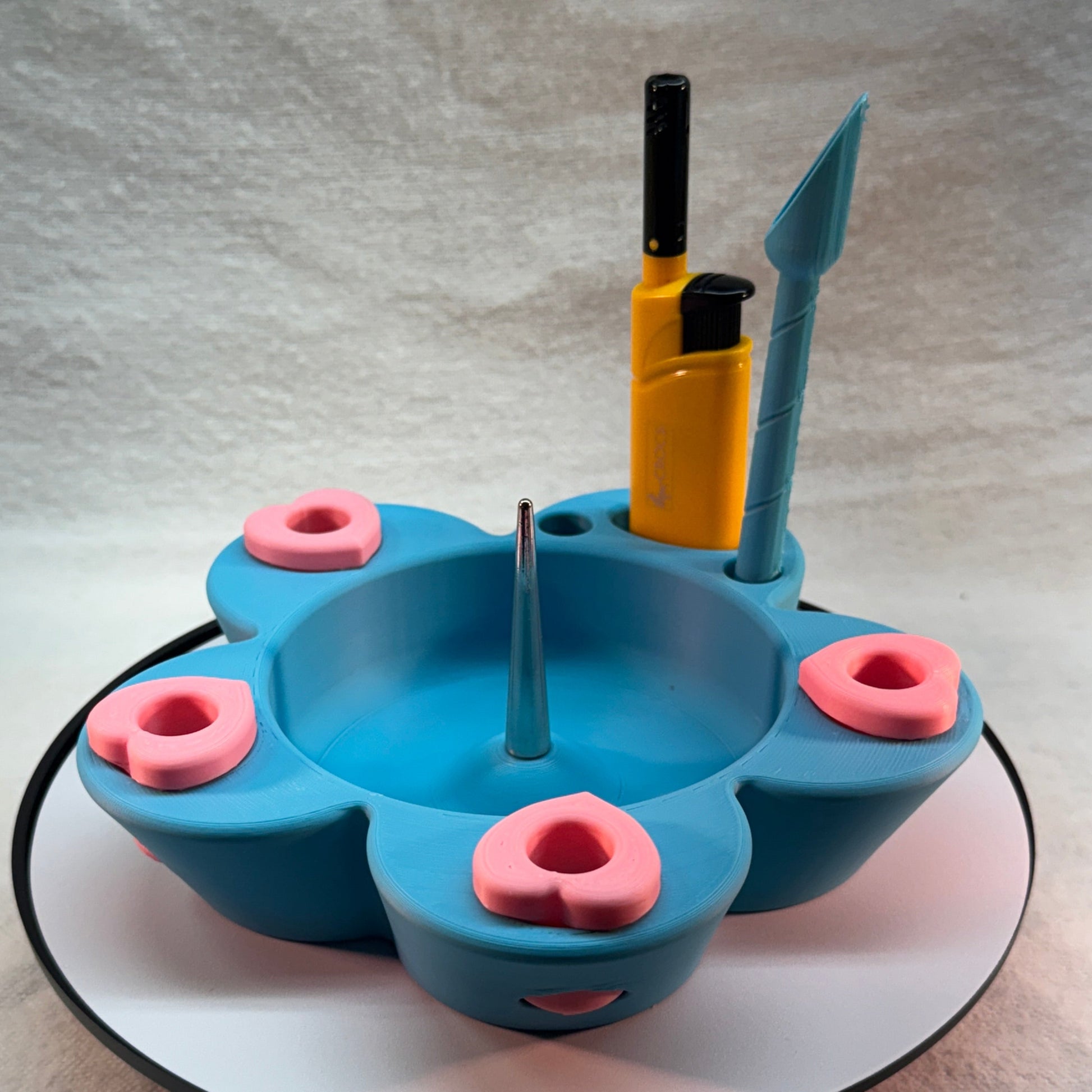 Flower Debowler Ashtray with Metal Spike.
