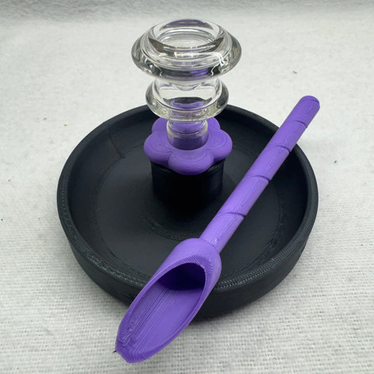 Slide Stand Catcher 10mm, 14mm, or 18mm With Spill Proof Saver Tray & Scoop