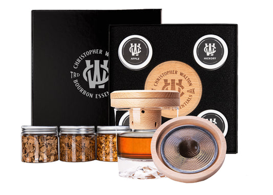 Cocktail Smoker Gift Set for the Bourbon and Whiskey Enthusiast with 4 types of Wood Chips, Cherry, Apple, Oak, and Hickory