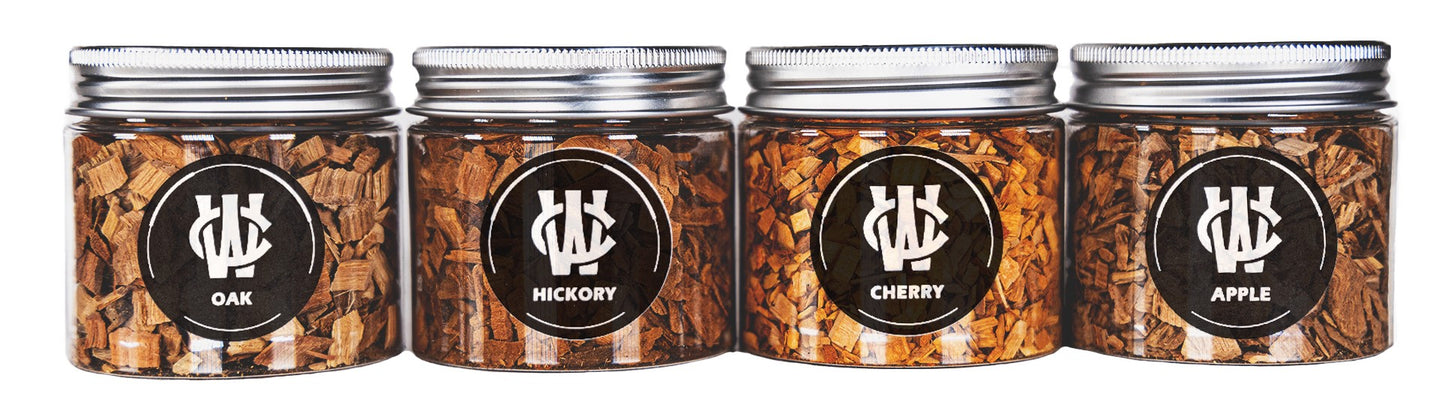 Cocktail Smoker Gift Set for the Bourbon and Whiskey Enthusiast with 4 types of Wood Chips, Cherry, Apple, Oak, and Hickory